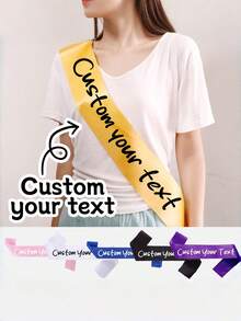 1 pieza de cinta de satén personalizada - Cinta de satén con texto personalizado, cinta de cumpleaños, cinta para mamá, cinta para la talla grande querida, cinta para la futura novia, cinta de jubilación, perfecta para ella/él, regalo de despedida de soltera, Día de la Madre - Multicolor - Ver 3