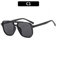3/1pc Leopard Print Frame Eyeglasses, Fashionable Square Double Bridge Eyeglasses, Unisex Eyeglasses Suitable For Driving And Street Outfits - View 10