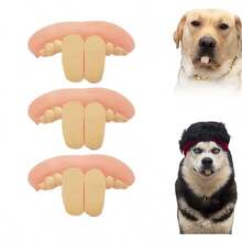 3pcs Funny Dog Teeth Toy - Durable, Tear-Resistant Pet Fake Teeth - Perfect For Halloween And Photo Shoots - Multicolor - View 1