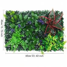 40x60厘米(15.75x23.62英寸)人造塑料绿色植物墙饰,逼真蕨类植物墙板,经久耐用,栩栩如生,适用于室内/室外婚礼、派对、花园、后院围栏和家居装饰 - 彩色 - 查看 3