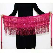 Bộ trang phục múa bụng đính sequin tua rua điều chỉnh eo, bao gồm váy sequin và khăn quấn hông. Thích hợp cho các lễ hội, tiệc tùng, câu lạc bộ đêm, bãi biển, trang phục độc đáo, phong cách Bohemian, phong cách cổ điển, lấy cảm hứng từ sari. - Nhiều màu - Xem 12