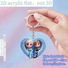 Móc khóa acrylic 2D phẳng hình trái tim màu xanh dương hình Elsa và Anna trong phim Frozen của Disney, mặt dây chuyền ấm áp và dễ thương, quà tặng trang trí ngày lễ, móc chìa khóa xe hơi, phụ kiện ba lô và ví, vật dụng cần thiết cho mùa làm vườn mùa xuân, có hình các nhân vật biểu tượng, thích hợp cho xe cộ, túi xách, ô tô, cây thông Noel, thiết kế móc khóa vui nhộn | Acrylic 2D phẳng bền, lý tưởng làm quà tặng Giáng sinh, Lễ Tạ ơn, Ngày của Mẹ, Ngày của Cha, trang trí túi xách, trang trí nhà cửa. - Nhiều màu - Xem 2