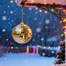 15cm/5.97inchGold Mirror Disco Hanging Ball Ornaments, Hanging Balls For Party Or DJ Lighting Effects, Home Decor, Stage Props, Christmas Tree Wedding Birthday Party Accessories Gold - 1PC - View 4