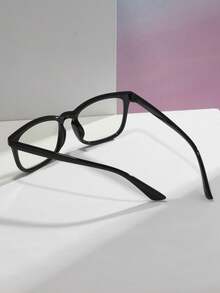 1pc Unisex Square Plastic Computer/Gaming/TV/Phone Glasses, Can Relieve Eye Fatigue, Lightweight Glasses, Fashionable Optical Frame - Clear - View 3