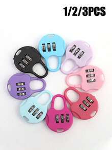 Mini Colorful Luggage Lock With Key, 3-Digit Combination Anti-Theft Lock, Portable Travel Luggage Lock, Suitable For Suitcases, Backpacks, Gym Bags And Lockers, Sturdy Metal Construction, Ideal For Travelers, Commuters And Outdoor Enthusiasts - Multicolor - View 2