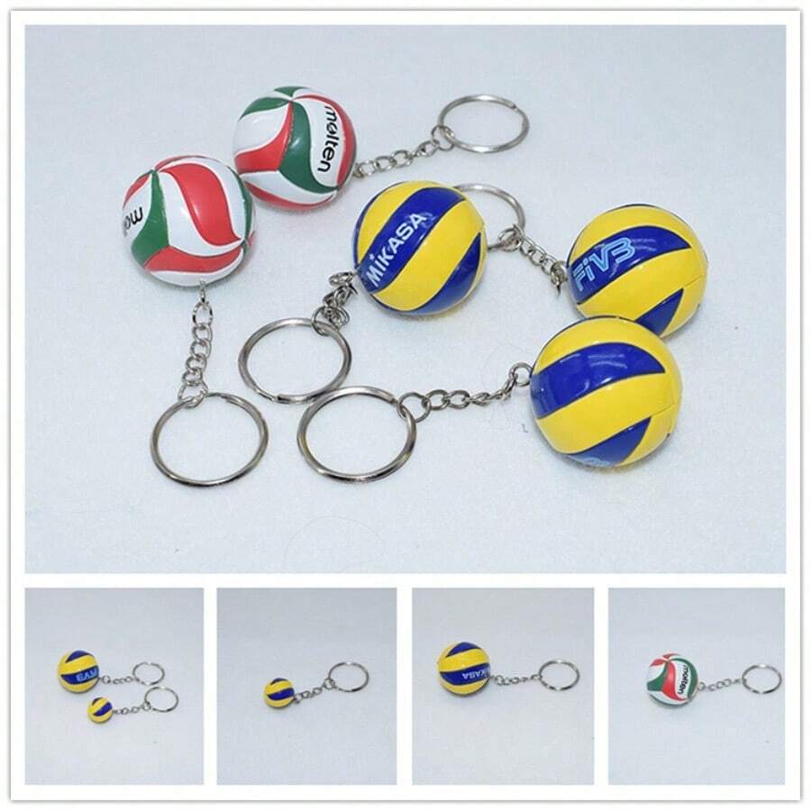 Llavero mini de voleibol de gran , colgante de bola simulada, recuerdo con temática deportiva, pequeño regalo decorativo para fans, accesorio ornamental para mochila - Multicolor - Ver 1