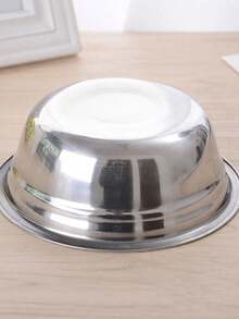 Bộ 1/2 bát ăn cho mèo/chó bằng thép không gỉ, bát đựng thức ăn cho thú cưng, chống trượt, chống cắn, bền bỉ. - bạc - Xem 6