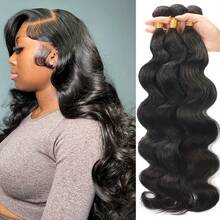 Virgin Brazilian Human Hair Brazilian Body Wave 1 3 4 Bundles Hair Extensions Grade 12A Remy Human Hair Bundles Black Color For Women - Natural Black - View 3