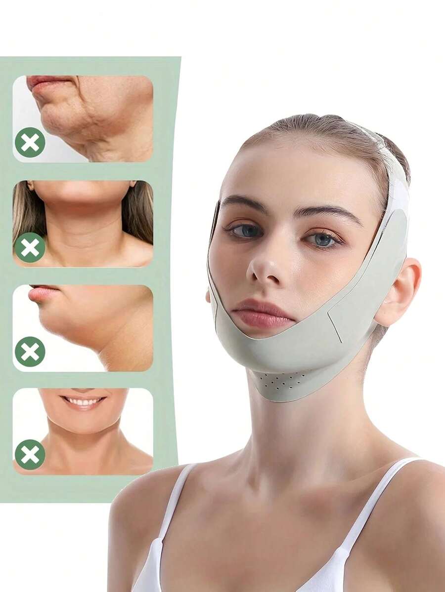 Đai nâng cơ hình chữ V có thể tái sử dụng - Thoáng khí, giúp giảm mỡ cằm và nâng đường viền hàm; Đai định hình hình chữ V dành cho phụ nữ để nâng cằm và má; Đai làm săn chắc da; Thiết bị chăm sóc da mặt tươi mát, không mùi; Máy mát-xa chăm sóc da; Dụng cụ định hình đường nét; Đai cố định chắc chắn; Dụng cụ chăm sóc và làm đẹp da mặt.