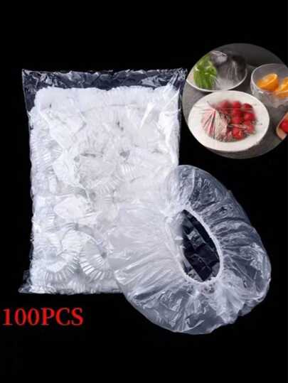 500pcs Food Wrap Film, Shower Head Cover, Multi-Function Shrink Bags, Thick Kitchen Food Wrap, Refrigerator Food Preservation Cover, Elastic Stretch Cover, Tabletop Food Warmer, Food Storage Bags