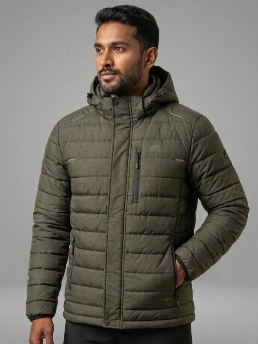 Men's Thermal And Lined Bobojaco Jacket With Removable Hood - Winter Launch - Army Green - View 1