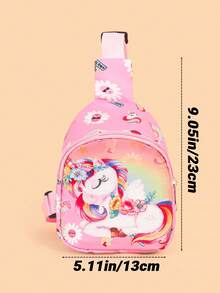 Set de 2 piezas: Gorra de béisbol de unicornio y bolso de pecho para niños de 3 a 5 años, dulce y lindo protector solar, ligero y cómodo, correa ajustable para la cintura, adecuado para uso diario, viajes y vacaciones, gran regalo para niños - Multicolor - Ver 4