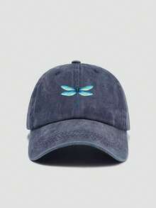 1pc Unisex Soft Top Baseball Cap With Dragonfly Print, Versatile Casual Sun Hat Suitable For Daily Wear In All Seasons - A - View 4