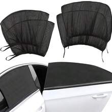 Black Mesh Car Window Sunshade Easy Installation And Removal, Suitable For Front And Rear Windows, RV Sunshade, Comfortable For Outings/Camping Only For Parking Use - Mesh Sunshade - View 3