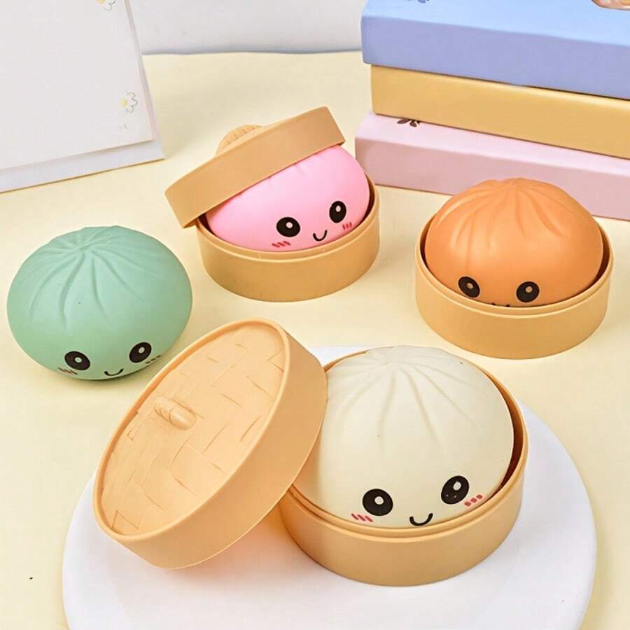 Đồ chơi bóp mềm hình bánh bao, độ đàn hồi chậm, thiết kế giống đồ ăn thật, đồ chơi giảm căng thẳng cầm tay và để bàn, mềm mại và sang trọng, thích hợp để giảm lo âu, thư giãn văn phòng và trang trí nhà cửa, món quà tốt nhất cho gia đình và bạn bè (màu ngẫu nhiên), đồ chơi trò chơi và tiệc tùng, thích hợp làm quà tặng hoặc quà lưu niệm trong bữa tiệc.