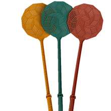 Thickened Football Shaped Fly Swatter, Plastic Mosquito & Fly Swatter For Home Use, Summer Fly Killer - Orange Color - View 5