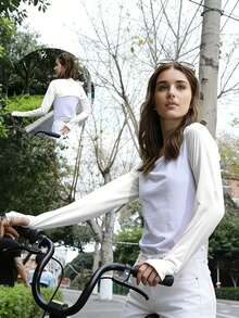 Unisex Summer Outdoor Cycling Arm Sleeves, Fitness Sports Sun Protection Shawl, Outdoor Sports Elastic Arm Sleeve Covers, Breathable Cooling Arm Sleeves, Thin Ice Silk Long Sleeve Sun Protection Shirt, Golf Sun Protection Shawl, Outdoor Travel All-In-One Shoulder Sun Protection Cover - Multicolor - View 8