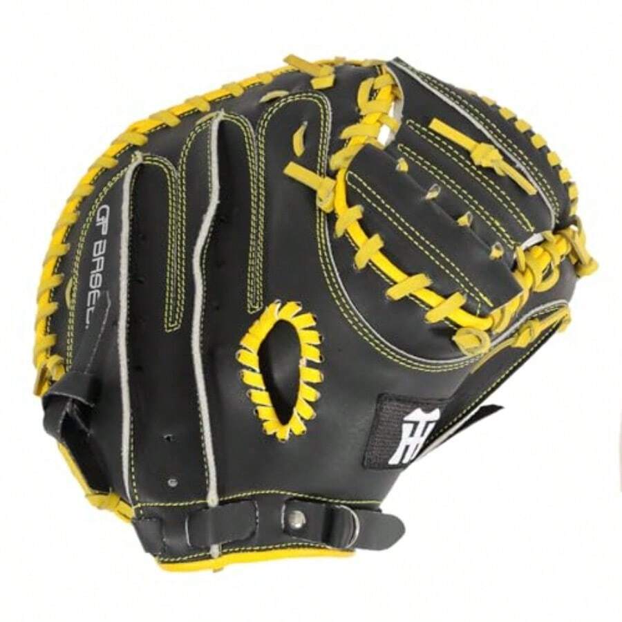 P ジーピー Manoplas de béisbol para Adultos Suaves y de Lanzamiento a la Derecha - Negro 10 piezas - Ver 1