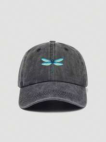 1pc Unisex Soft Top Baseball Cap With Dragonfly Print, Versatile Casual Sun Hat Suitable For Daily Wear In All Seasons - A - View 3