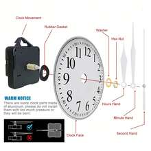 10pcs Quartz Clock Movement Repair Kit, 16mm Shaft Length, Includes 10 Sets Of White Clock Hands, Suitable For Home And Office Decor, Thoughtful Gift For Clock Enthusiasts - 10Pcs - View 5