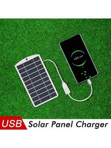 2W 5V Mini Portable Solar Charger With USB Output And Hanging Hole, Suitable For Phones And Power Banks, Magnetic Material, Great For Camping, Hiking, Emergency Backup, Solar Phone Charger - Multicolor - View 8