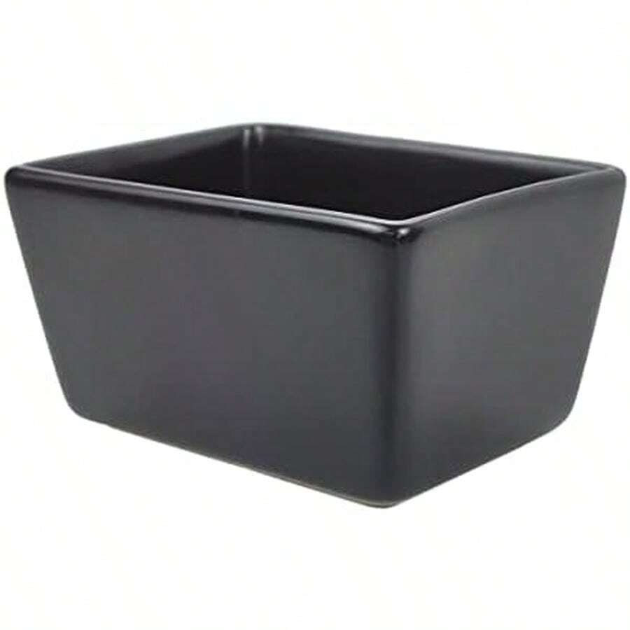 Sizikato Pure White Porcelain Sugar Packet Holder Tea Bag Bowl, 5 Oz - 黑色-1件 - 查看 1