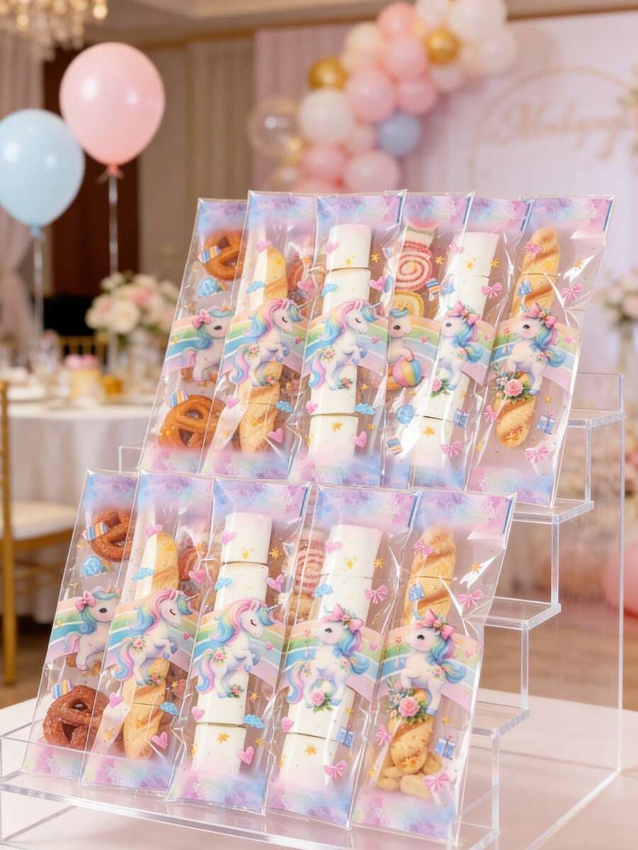 50/100 túi đựng kẹo trong suốt hình kỳ lân, túi quà nhỏ thiết kế kỳ lân mộng mơ đựng kẹo, kẹo bông gòn, thích hợp cho sinh nhật, ngày lễ, trang trí đám cưới, quà tặng tiệc chủ đề kỳ lân, túi đựng kẹo cho tiệc mừng em bé, bao bì táo caramel, túi đựng thực phẩm trong suốt cho tiệc sinh nhật, túi quà kẹo cưới, túi làm bánh, trang trí kỳ lân, quà sinh nhật lần thứ nhất.