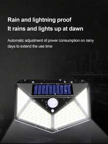 4-Side Solar Powered LED Wall Light, Solar Powered, Suitable For Outdoor, Patio, House, Garage, Garden, Wireless, Weather-Resistant, Motion Sensor Lighting - A - View 9