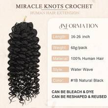 AMAYKAI Crochet Human Hair Water Wave 60g/120g/240g 16 18 20 22 24 26 Inch Lightweight Knotless Feather Extension Pre Separated Jerry Curly Handmade Bundles Full Invisiable Knot With String Pre Looped Crochet Human Hair Deep Curly Pre Separated Knotless Ocean Wave Crochet Hair Water Curly Human Hair Luxe Gifts For Moments That Matter. #PremiumGifts Water Wave Bundles Can Wear Hair Accessory Suitable For Spring Used Together With Beauty Makeup Wigs Human Hair Put On And Go, Wigs, Human Hair, Human Hair Wigs, Curly Wigs Human Hair, Makeup, Valentine's Day, Valentines, Travel Essential, Maquillaje, Valentines Gifts For Girlfriend, Valentines Gifts, New Year - Natural Black - 查看 2