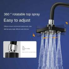 Bộ vòi sen áp lực cao điều chỉnh 360° – Thiết kế tiết kiệm nước, kiểu dáng vuông hiện đại, hiệu ứng mưa rào, xoay 360°, chất liệu ABS cao cấp, dễ lắp đặt, phụ kiện phòng tắm tăng áp, bộ phụ kiện phòng tắm, trang trí phòng tắm cao cấp, dễ lắp đặt. - Nhiều màu sắc [Nâng cấp/Tối ưu hóa vật liệu] - Xem 6