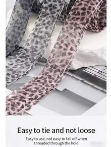 New Leopard Print Shoelaces, 2.5cm Wide, Leopard Pattern Satin Lace Shoelaces, Flat Wide Sheer Ribbon - View 5