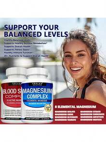 Miriyalyad Magnesium Complex Supplement 8 Elemental 1000mg - Magnesium Glycinate, Citrate, Malate, Taurate, Chelated For Easy Absorption For Bones, Muscle, Recovery, Energy, Vegan Non-GMO - 1 Set - View 3
