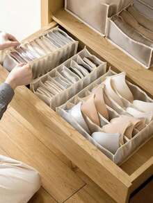 3pcs Underwear Storage Boxes, Socks Storage Boxes, Foldable Breathable Mesh Divided Storage Boxes, Fabric Bra & Socks Storage Boxes, Girls Dorm Closet Storage Set, Closet Storage Containers, Suitable For Underwear, Socks, Skirts, T-Shirts, Jeans - Visible Mesh Drawer Dividers, Closet Storage, Visible Storage, Mesh Material, Clothing Organization & Storage - Multicolor - View 1
