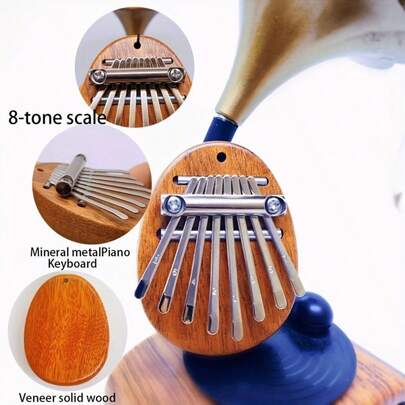 1 PC/Mini 8-Key Kalimba Thumb Piano, A Perfect Gift For Beginners, Music Lovers, And Performers. A Cute Instrument Pendant Keychain Accessory. High-Quality 8-Key Kalimba: A Fingerstyle Instrument Perfect For Parties And Gifts, Suitable For Ages 14 And Up.