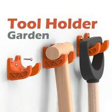 3 piezas Ganchos de jardín - Este gancho de almacenamiento de herramientas, estante de almacenamiento montado en la pared, perchero minimalista, gancho ligero, está hecho de material plástico duradero. Es un gancho multifuncional adecuado para herramientas de limpieza del hogar. - Soporte para herramientas de jardín - Ver 4