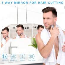 3 Way Mirror For Hair Cutting, Barber Mirror Self Cut To See Back Of Head, 360 Mirror For Haircuts For Men, White - trắng - Xem 4