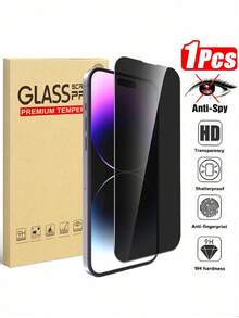 1pc Privacy Screen Protector, For IPhone 17/17Pro/17Promax/16/16 Pro Max, Anti-Peeping Tempered Glass Protective Case, Anti-Scratch, Anti-Fall, Anti-Oil Coating - Black - View 19