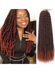 6件/包热情扭辫假发，24英寸/30英寸预绕环钩针辫，预扭弹簧扭钩针接发，女士适用 - 彩色 - 查看 10