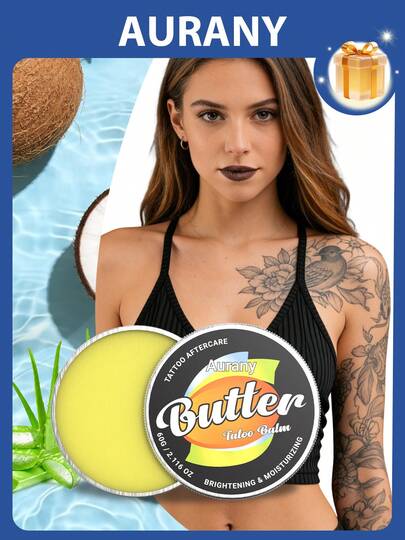 AURANY 60g Tattoo Aftercare Cream, Nourishing And Moisturizing Solid Color Care Cream For Tattoos And Piercings - Gentle, Non-Greasy, Color Protection And Anti-Fading, Daily Use For New Tattoos