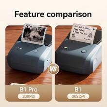 Niimbot B1Pro 标签打印机，300 DPI，红黑双色打印，2 英寸标签贴纸打印，支持手机和电脑蓝牙连接 - 彩色 - 查看 4