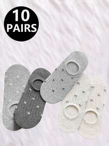 1/5/10/15/20 Pairs Gentle Bow Shallow Mouth Socks, Thin Summer Style Invisible Socks For Daily Wear - Multicolor - View 12