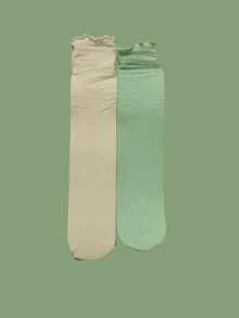 2/3 Pairs Women's Spring/Summer Frill Trim Ankle Socks, Long Staple Cotton Thin Breathable, Versatile To Wear With Loafers - Multicolor - View 12