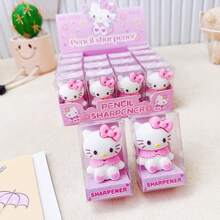 SANRIO 3D卡通造型学生用削笔器，迷你便携削笔器，超级易用，可爱学习用品，学生文具奖品 - C - 查看 4