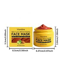 100g Mascarilla facial de arcilla roja iluminadora, hidrata y nutre profundamente, previene la sequedad, suaviza y aclara la piel - Arcilla roja - Ver 12