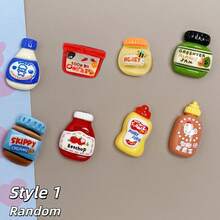 4pcs/Set Random Cute Cartoon Food Pattern Refrigerator Magnets, Decorative Magnets, Office Magnets, Personalized Fridge Magnets Suitable For Kitchen, Office, Whiteboard, Cabinet, Dishwasher, Kitchen Decor, Home Decor, Gifts - Multiple Styles - View 3