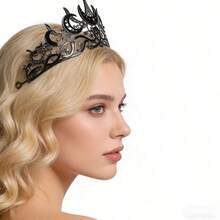 1 Chiếc Mũ Đội Đầu Cô Dâu Phong Cách Baroque Cổ Điển Hình Trăng Màu Đen Hợp Kim Đính Đá Phụ Kiện Váy Cưới Sinh Nhật - Nhiều màu - Xem 4