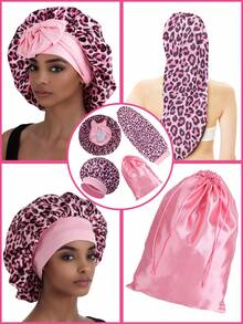 豹纹波西米亚风涤纶纤维围巾，夏季，沙滩，帽子 - A - 查看 8