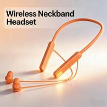 2026 Upgraded Bluetooth Neckband Headset, ACS 360° Panoramic Sound, 42H Battery Life, Bluetooth 5.4, Skin-Friendly Strap, Great For Running & Music Lovers - 橘色 - 查看 11