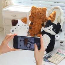 30厘米/11.81英寸猫咪饼干毛绒玩具，柔软蓬松，黑色/棕色/花绿色，可爱家居装饰，儿童生日礼物，母亲节礼物，毕业季礼物，婚礼装饰，圣诞礼物 - 彩色 - 查看 4