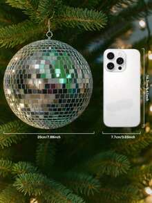 1pc/6pcs Silver Disco Ball, Hanging Party Decoration, Suitable For Christmas, Birthday Party, Halloween Decoration And Other Large Party Hanging Decor. Ideal For Adding Vintage Charm To Parties, Disco Theme Decor Or Home Decor. Also Perfect For Hanging In Dance Studios, Clubs, 2026 Graduation Prom Decor, Outdoor Garden Decor, Room Decor - Silver - View 7